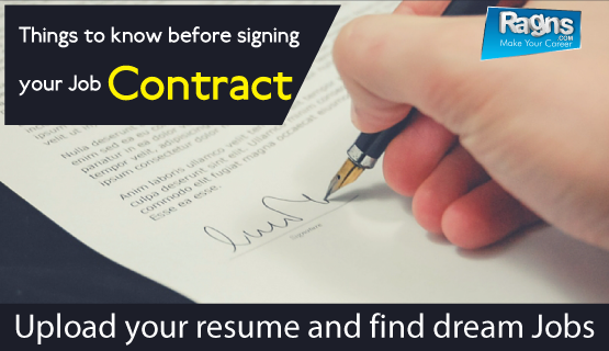 signing a job contract or bond